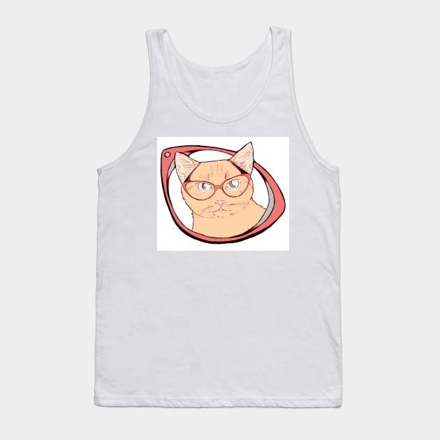 Millicent the cat in cat eye glasses Tank Top by RekaFodor